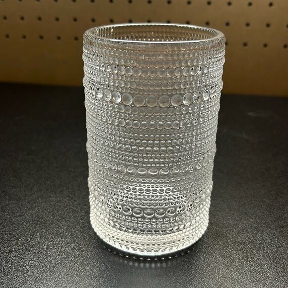 Beaded Crystal Drinking Glass 5” Tall Textured Design Clear Replacement Single - Picture 1 of 3